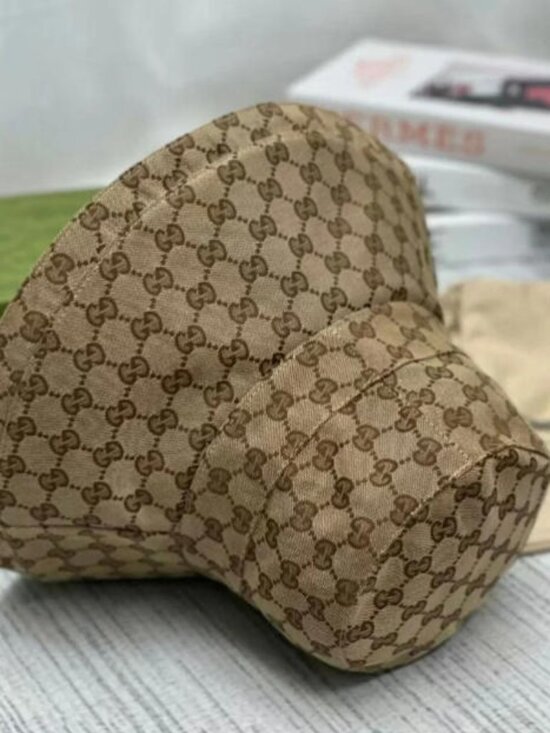 Gucci GG Canvas Wide Brim Bucket Hat – Beige, with Original Box main image 4